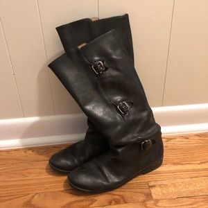 Black Frye Boots with Buckles